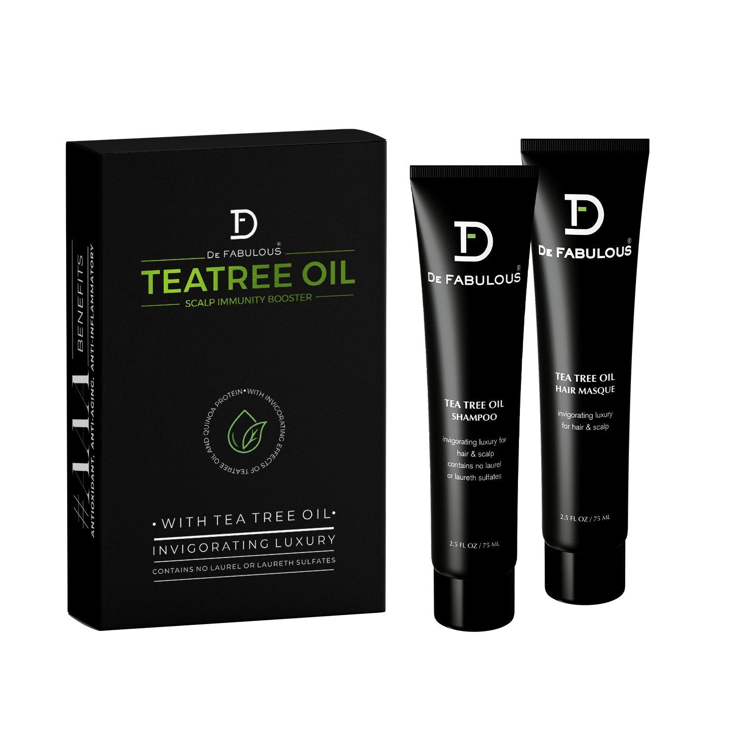 De Fabulous Tea Tree Oil Hair Shampoo 75ml and Masque 75ml combo - Image 2 - Buy from Indicrest