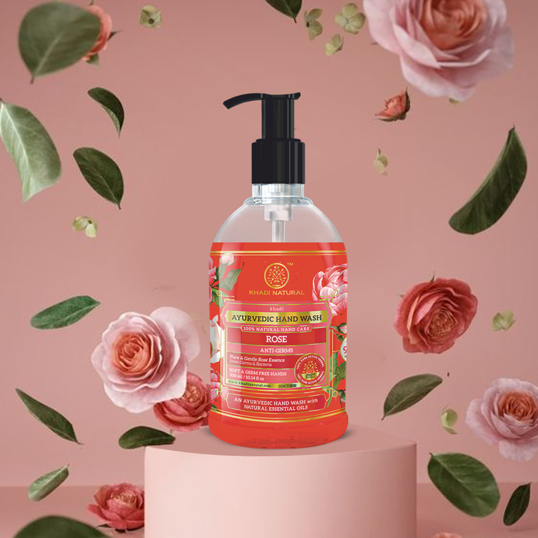 Khadi Natural Anti Germ Rose Handwash - 300ml - Image 5 - Buy from Indicrest