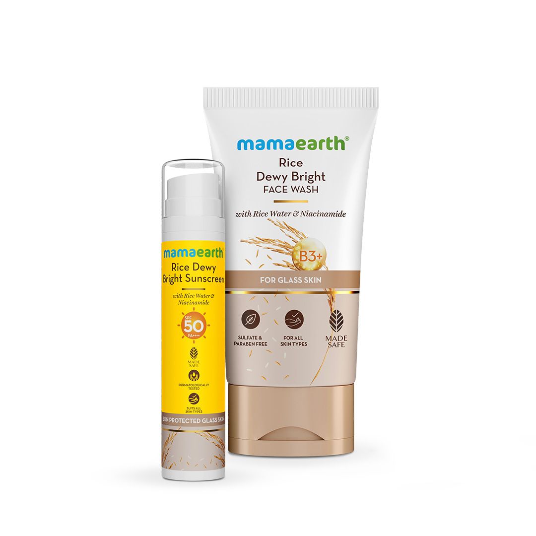 Mamaearth Rice Glass Skin Glow Starter Pack with Rice Water & Niacinamide for Glass Skin Glow - Buy from Indicrest