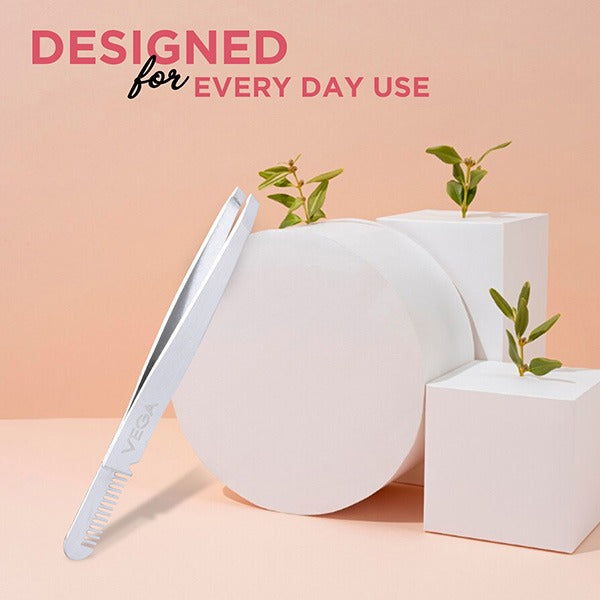 Vega 2 in 1 Brow Groomer and Tweezer - TWE-01