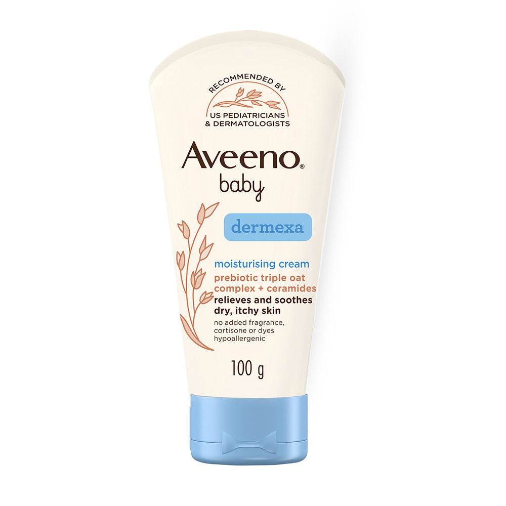 Aveeno Baby Dermexa Moisturising Cream - Prebiotic Oat + Ceramides For Dry, Itchy, Eczema prone skin, 100g