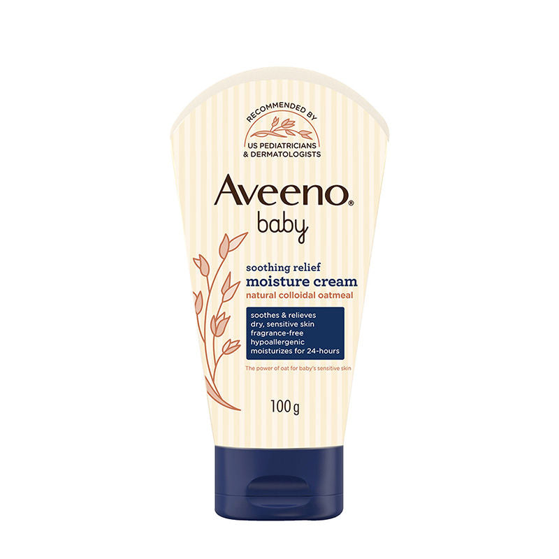 Aveeno Baby Soothing Relief Face & Body Moisture Cream - Oatmeal For Dry, Sensitive & Gentle Skin, 100g