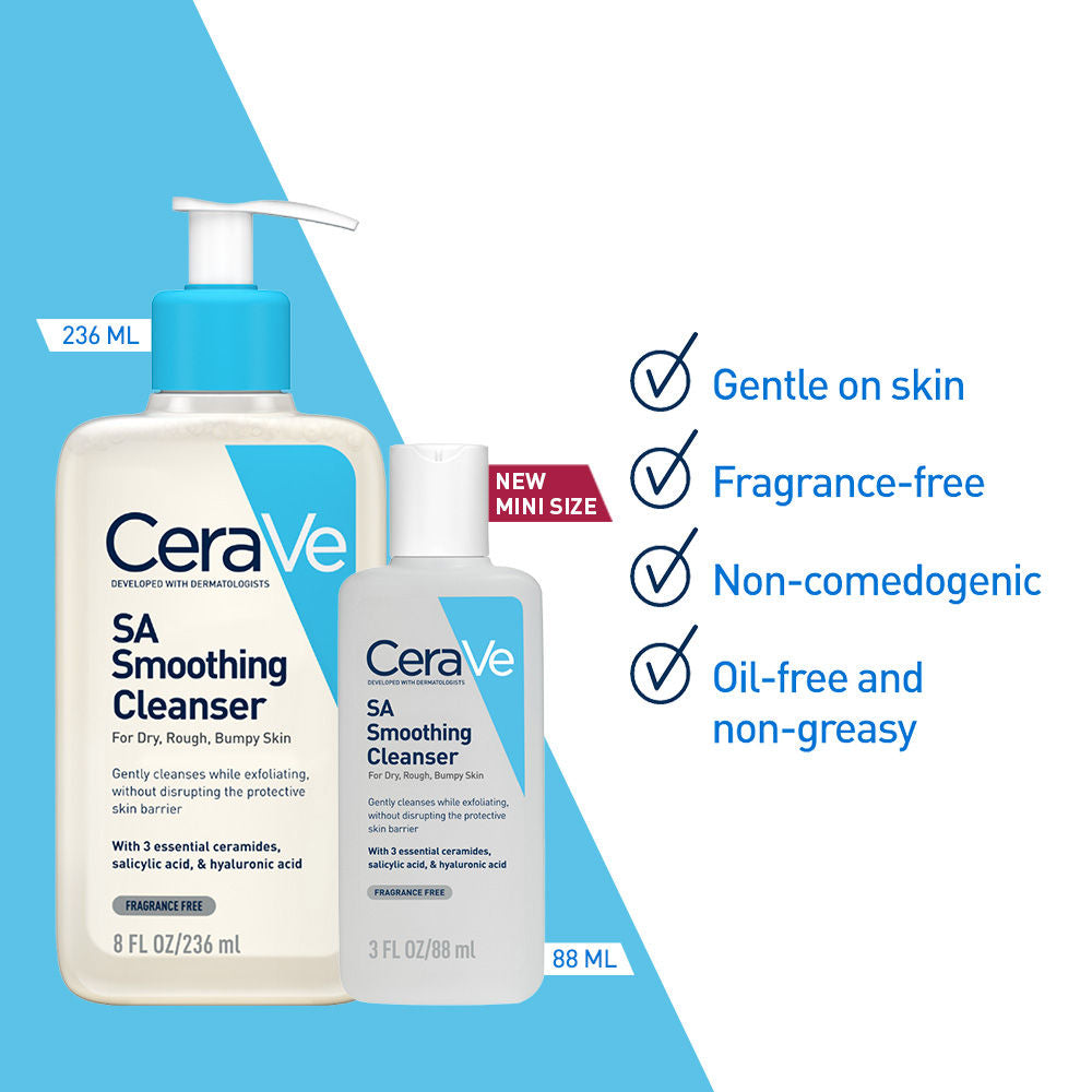 CeraVe SA Smoothing Cleanser For Dry, Rough & Bumpy Skin, Face Wash With Salicylic Acid & Ceramides, 88ml Buy at Indicrest Image 5