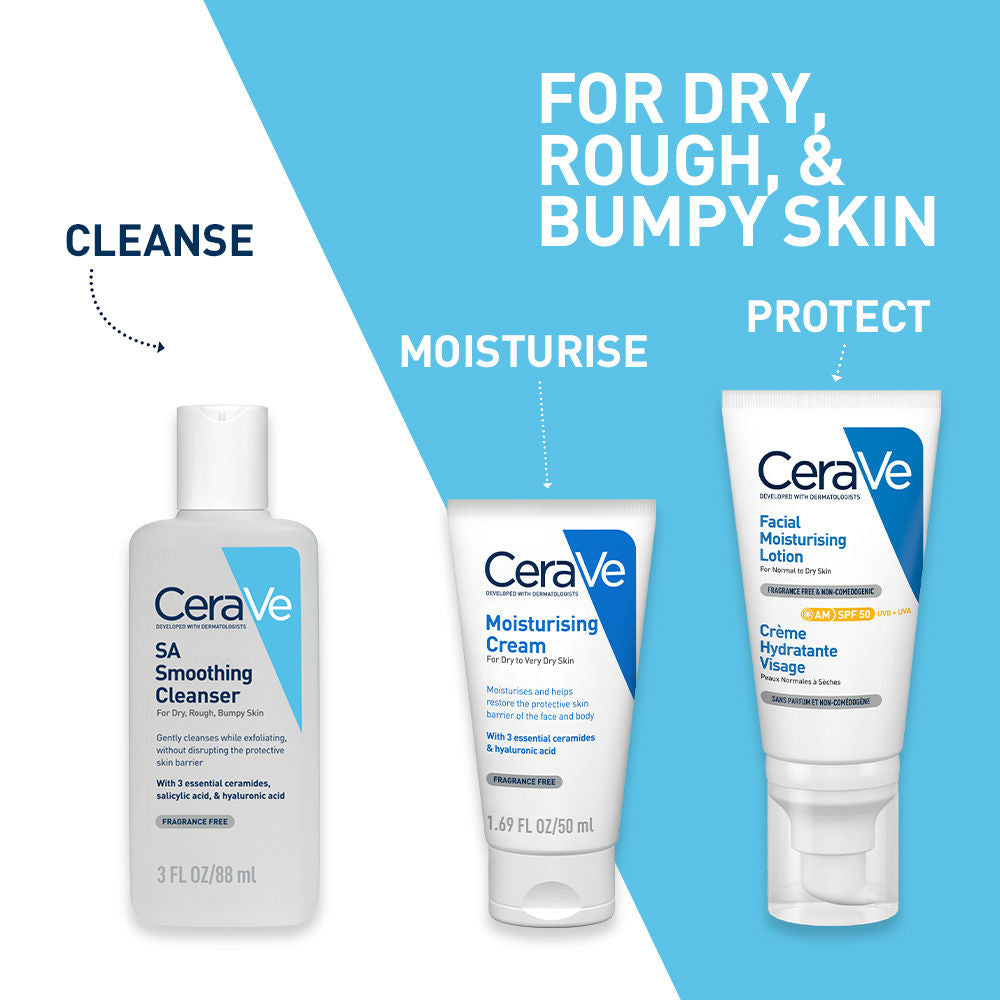 CeraVe SA Smoothing Cleanser For Dry, Rough & Bumpy Skin, Face Wash With Salicylic Acid & Ceramides, 88ml Buy at Indicrest Image 8