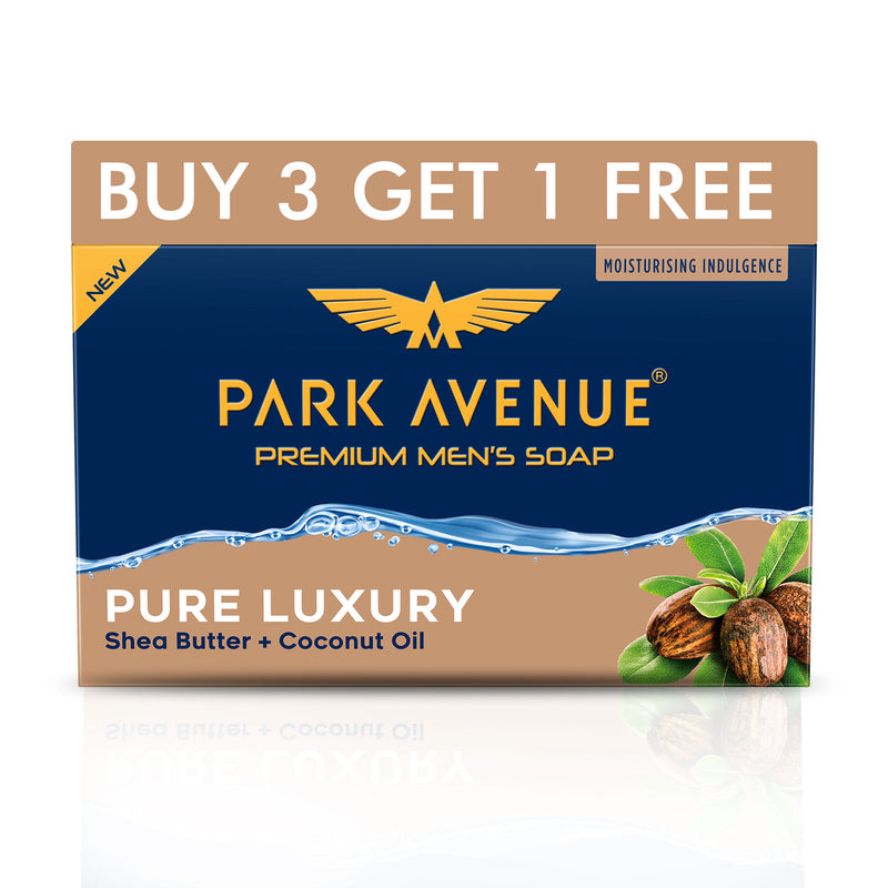 Park Avenue Premium Men's Soap Pure Luxury Shea Butter + Coconut Oil (Buy3 Get1 Free), 125g Each Buy at Indicrest