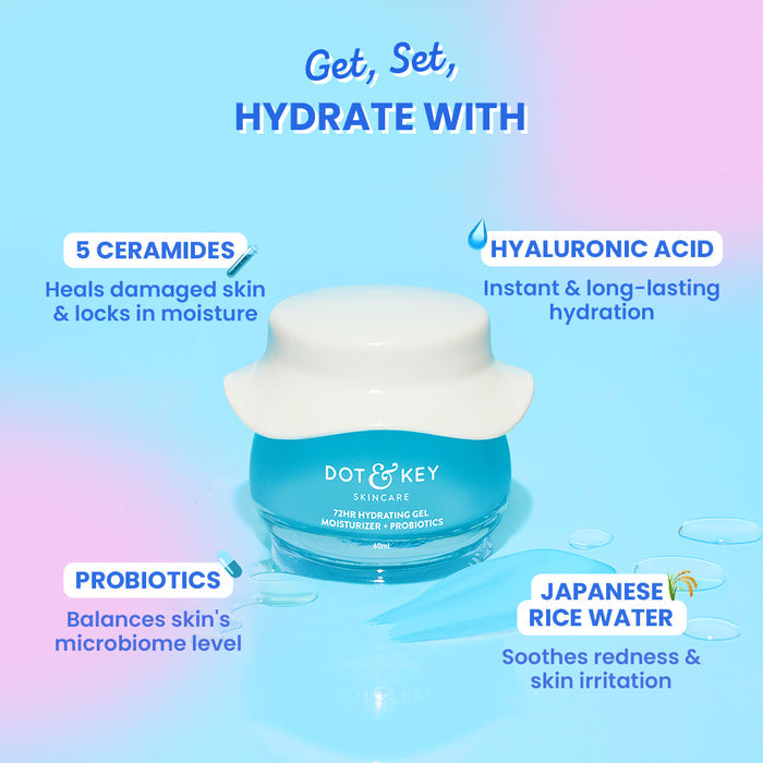 Dot & Key 72HR Hydrating Gel Moisturizer + Probiotics, 60ml