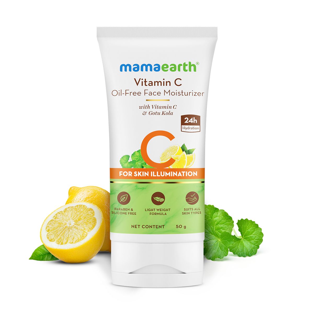 Mamaearth Vitamin C Oil-Free Moisturizer For Face with Vitamin C and Gotu Kola for Skin Illumination, 50g - Buy from Indicrest