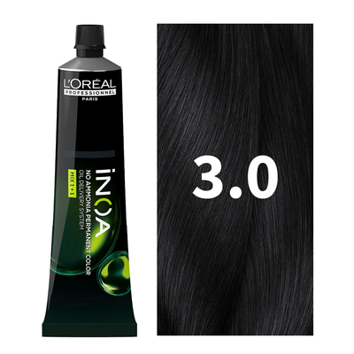 L’Oreal Professionnel Paris iNOA – 3.0 (Deep Cover Dark Brown) Ammonia-Free Hair Color, 60g
