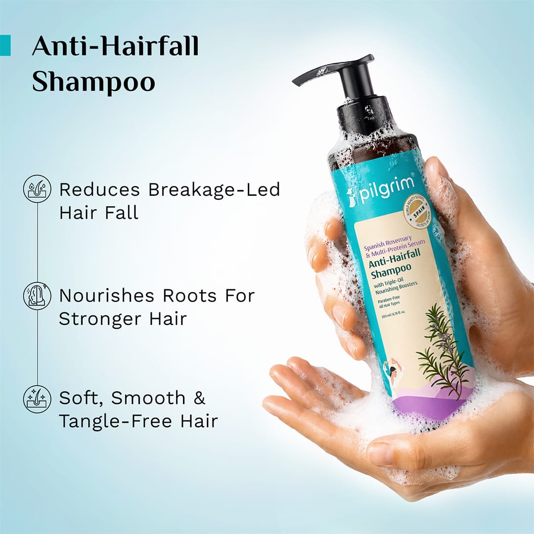 Pilgrim Spanish Rosemary & Multi-Protein Serum Anti-Hairfall Shampoo, Shampoo 200ml + Conditioner 200ml - Image 5 - Buy from Indicrest
