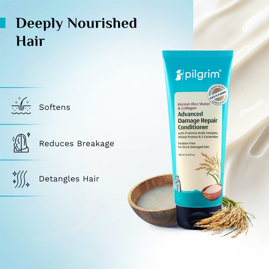 Pilgrim Korean Rice Water & Collagen Advanced Damage Repair Shampoo, 200ml - Image 10 - Buy from Indicrest