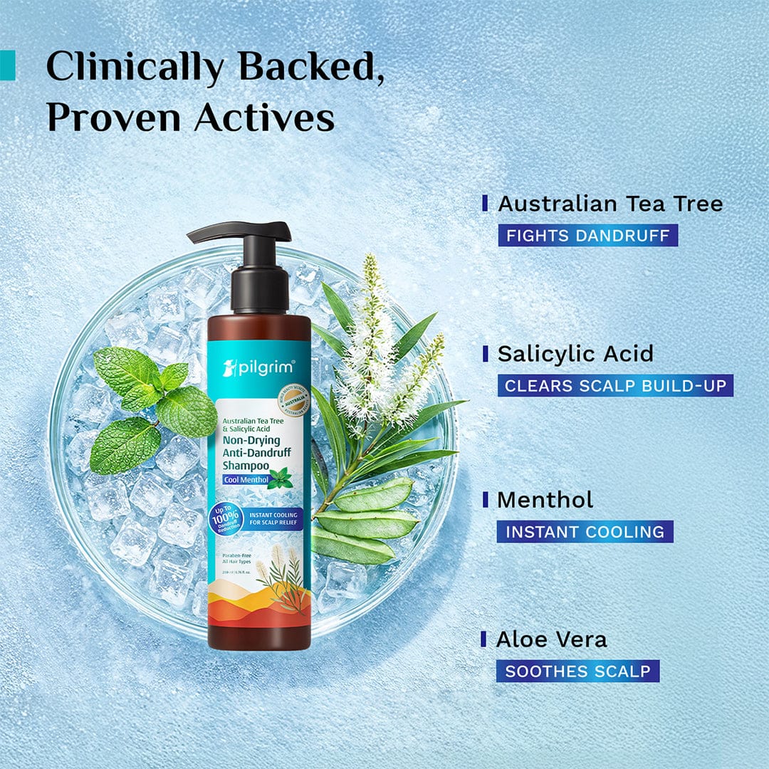 Pilgrim Australian Tea Tree Non-Drying Anti-Dandruff Shampoo Cool Menthol, 200ml - Image 6 - Buy from Indicrest