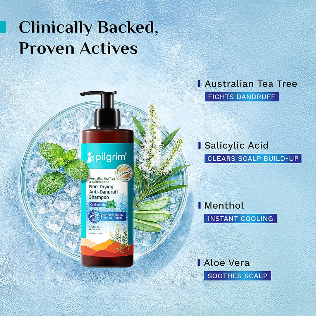 Pilgrim Australian Tea Tree Non-Drying Anti-Dandruff Shampoo Cool Menthol, 200ml - Image 7 - Buy from Indicrest