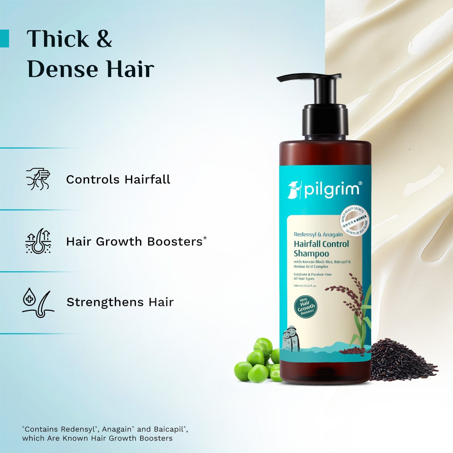 Pilgrim Redensyl & Anagain Hairfall Control Shampoo, 200ml - Image 6 - Buy from Indicrest