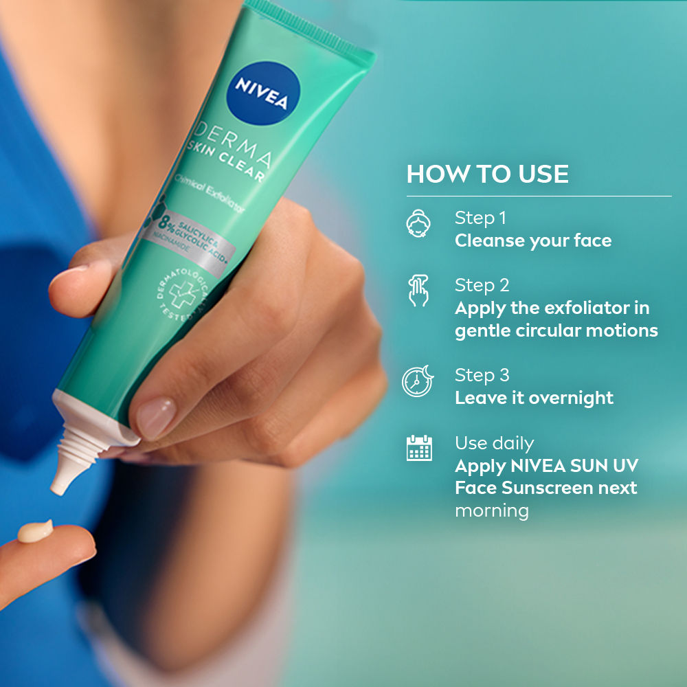 Nivea Derma Skin Clear Exfoliator for Face, 40ml Buy at Indicrest Image 5