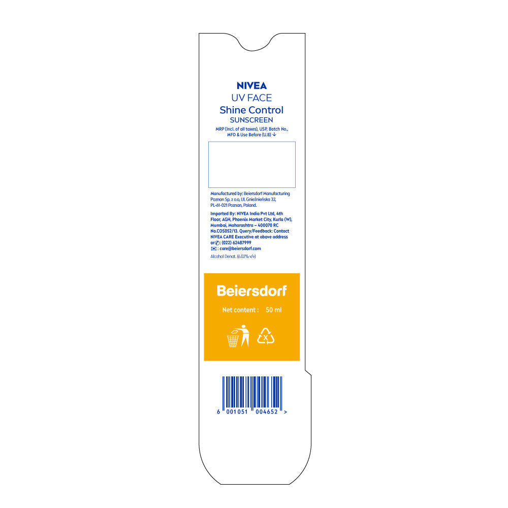 Nivea Sun Shine Control SPF 50 Sunscreen Ultra Matte, No White Cast, Instant UV Protection, 50ml Buy at Indicrest Image 11