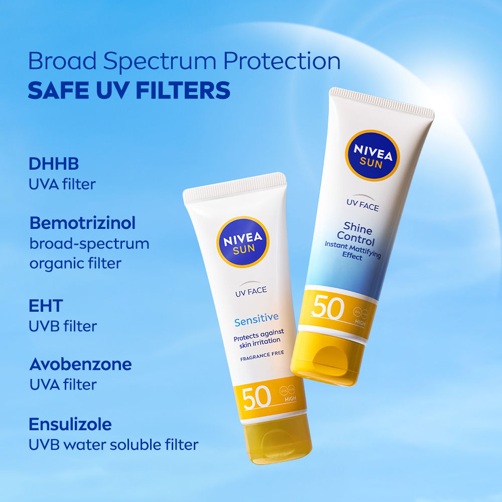 Nivea Sun Shine Control SPF 50 Sunscreen Ultra Matte, No White Cast, Instant UV Protection, 50ml Buy at Indicrest Image 6