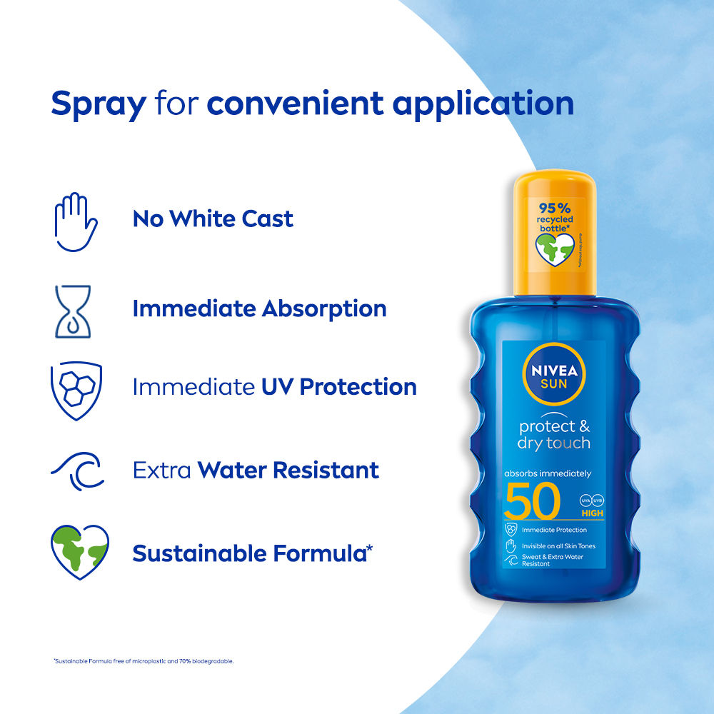 Nivea Sun Protect & Dry Touch Invisible SPF 50 Spray, 200ml Buy at Indicrest Image 3