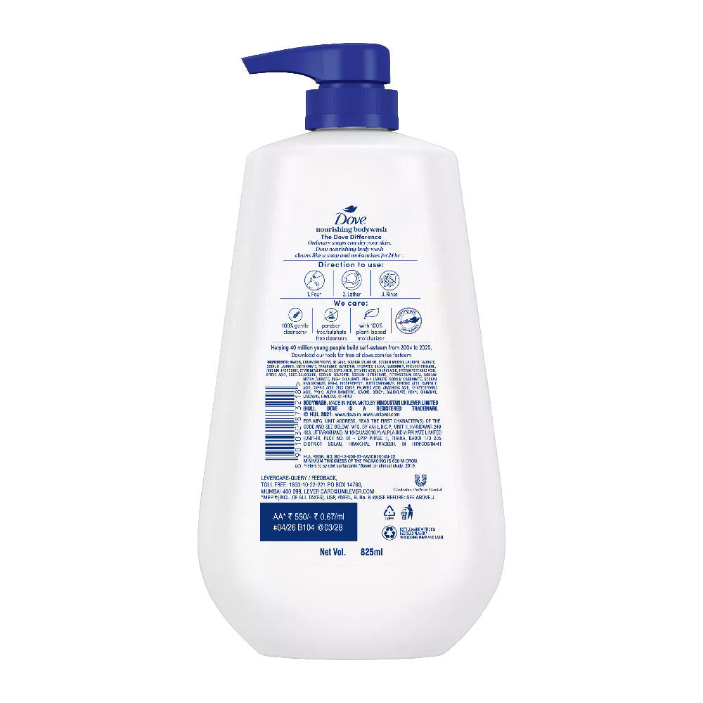 Dove 24 Hr Hydrated Skin Nourishing Body Wash For Soft Smooth Skin, 825ml Buy at Indicrest Image 3