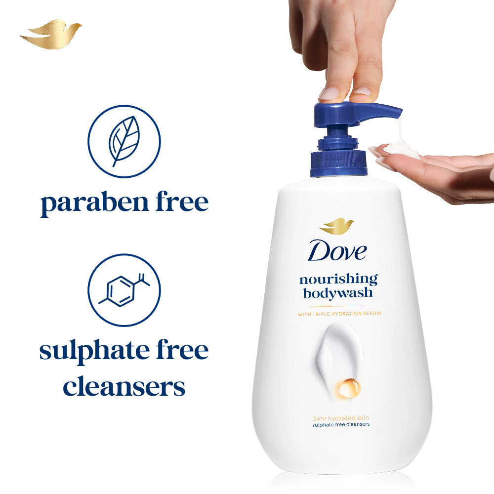 Dove 24 Hr Hydrated Skin Nourishing Body Wash For Soft Smooth Skin, 825ml Buy at Indicrest Image 8