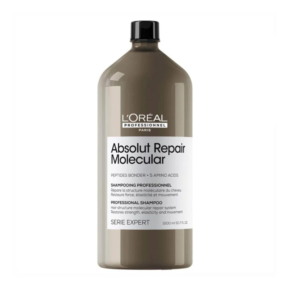 L'Oreal Professionnel Paris Absolut Repair Molecular Shampoo 1500ml | Mask 500ml | Rinse-Off Serum 250ml | Deep Repairing Leave-In Mask Cream 100ml