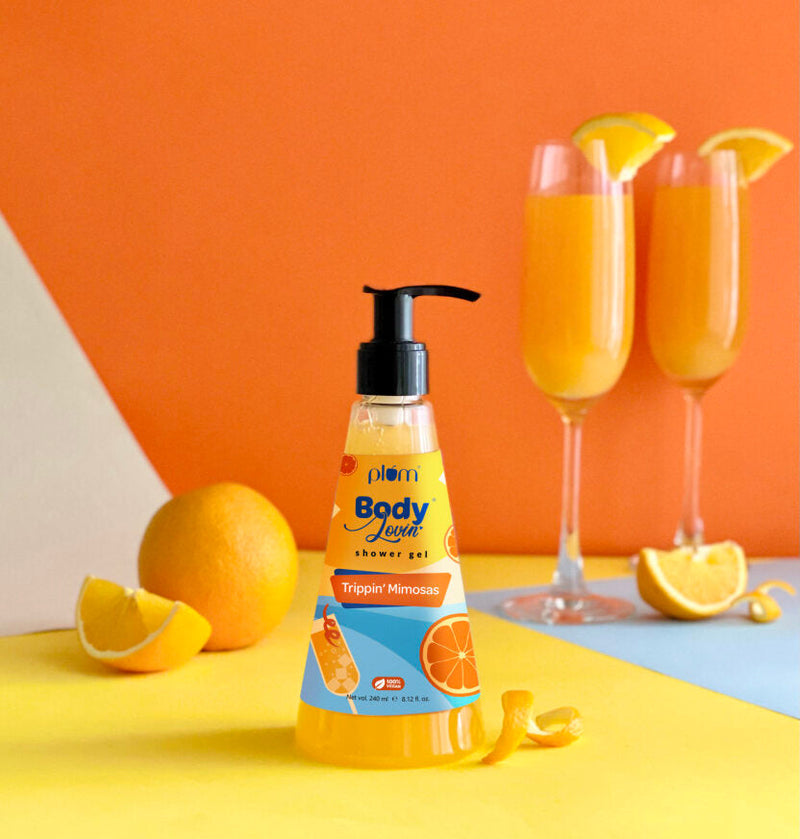 Plum Trippin Mimosas Shower Gel by Plum BodyLovin' | SLS-Free | Hydrating Formula | Citrusy Fragrance | Aloe-Infused Body Wash, 240ml Buy at Indicrest