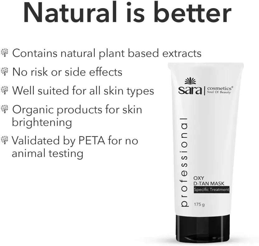 Sara D-Tan Mask and Scrub Pack For Instant De-Tan Removal and Acne Prone Free skin, 350g - Image 3 - Buy from Indicrest