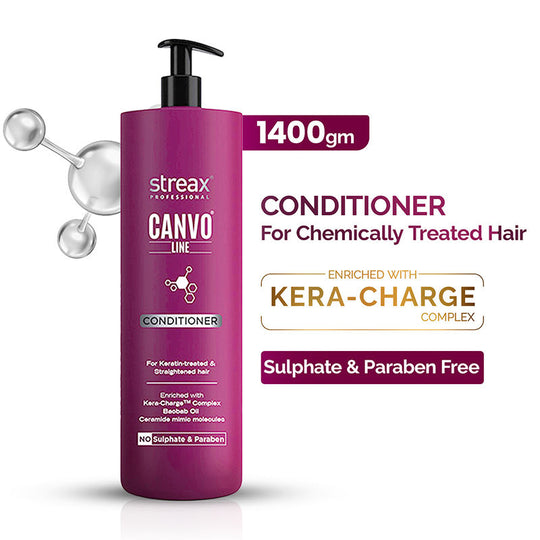 Streax Professional Canvoline Conditioner With Kera-Charge & Baobab Oil, 1400g Buy at Indicrest