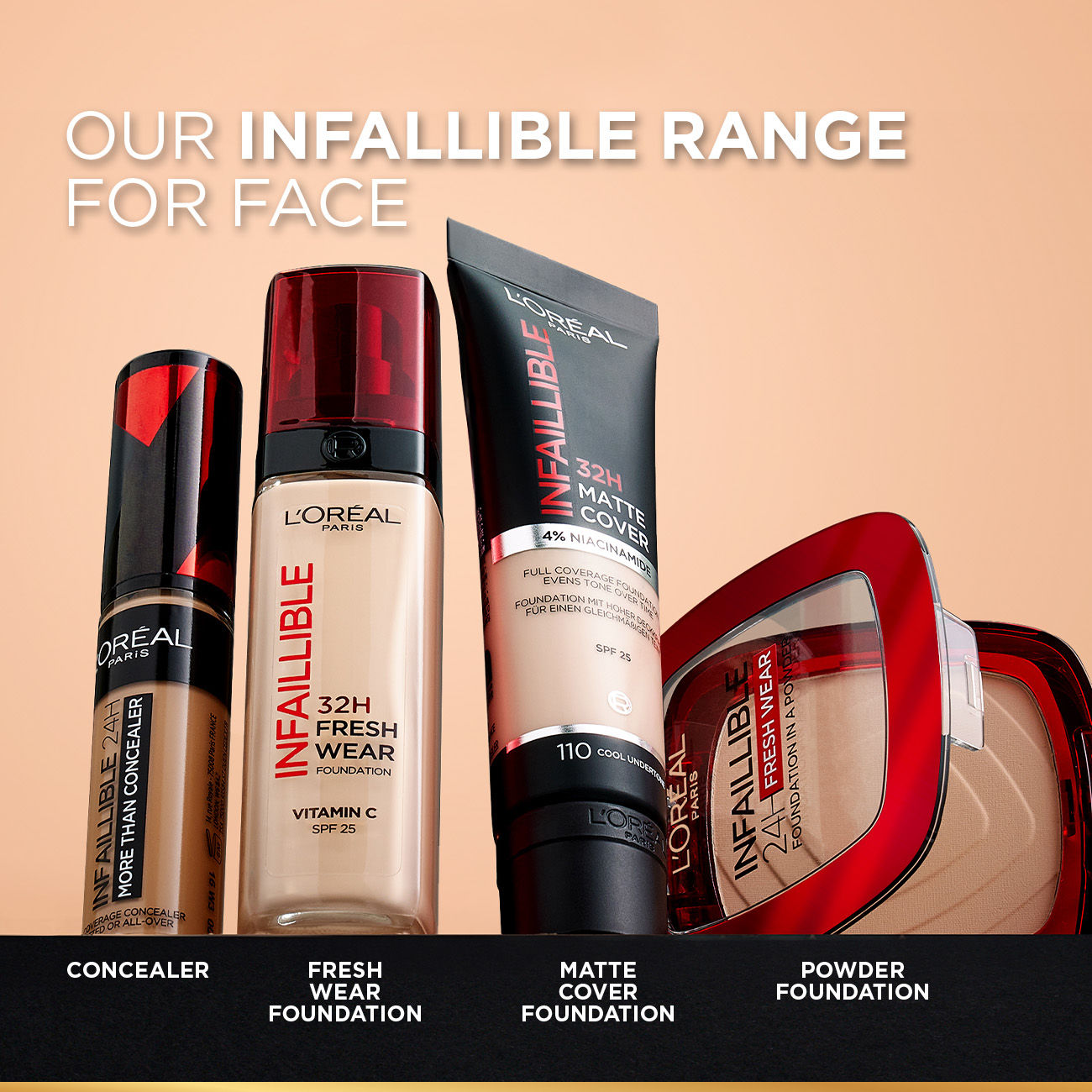L'Oreal Paris Infallible 32H Fresh Wear Foundation, Luminous Coverage - No 120, 30ml Buy at Indicrest Image 9