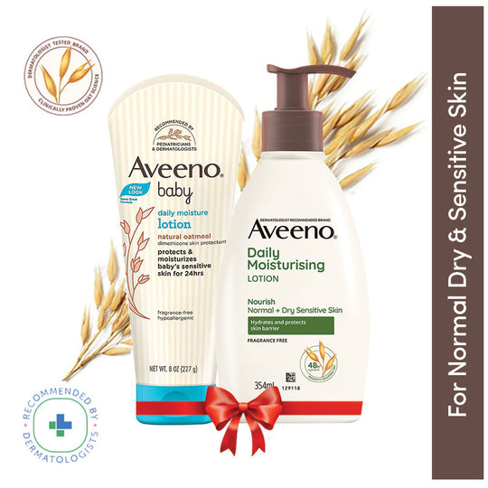 Aveeno Mom & Baby Daily Moisturizing Lotion ComboOat Body Moisturizer for Dry & Sensitive Skin