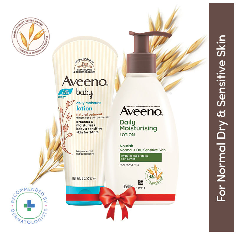 Aveeno Mom & Baby Daily Moisturizing Lotion ComboOat Body Moisturizer for Dry & Sensitive Skin