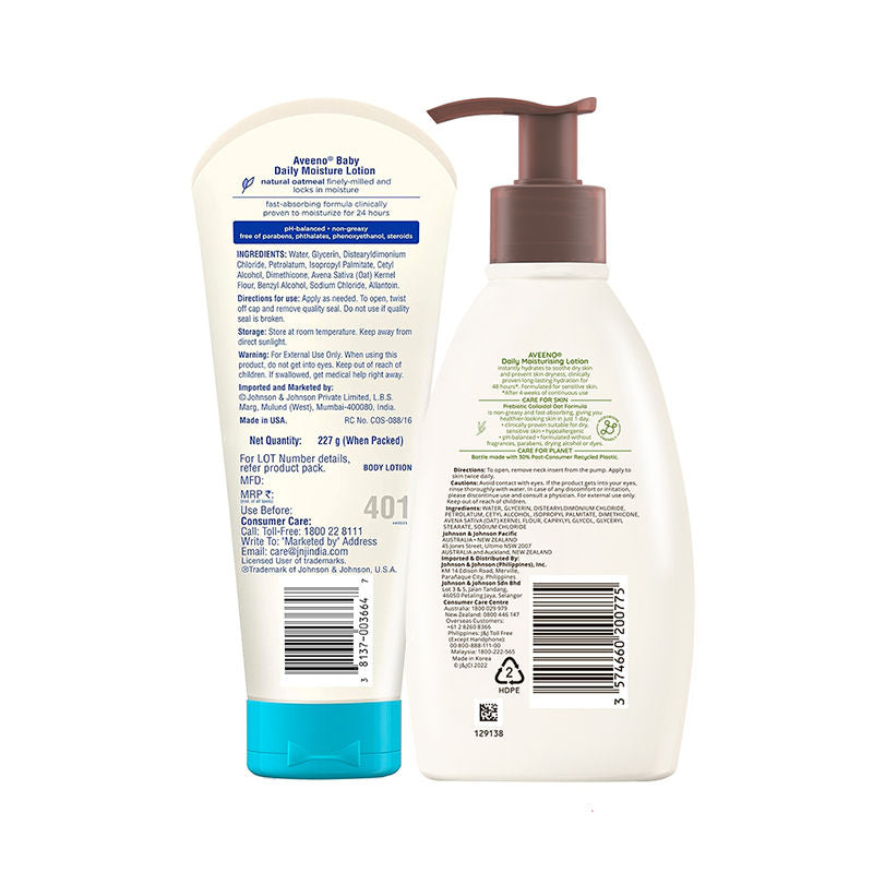 Aveeno Mom & Baby Daily Moisturizing Lotion ComboOat Body Moisturizer for Dry & Sensitive Skin
