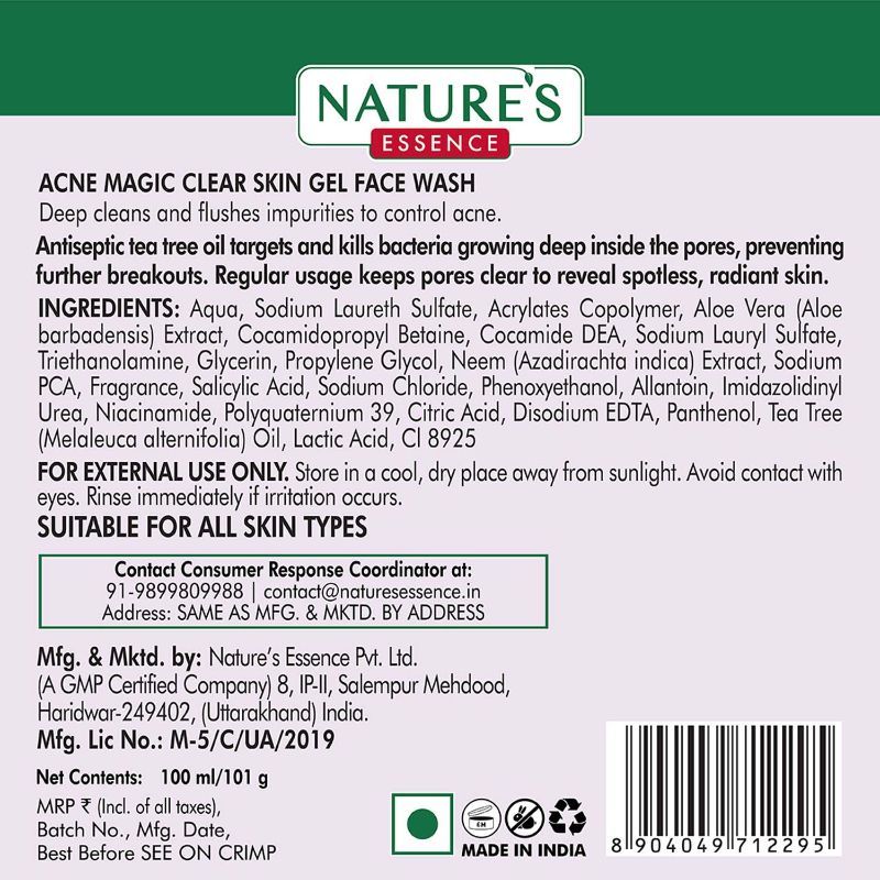 Nature's Essence Acne Magic Clear Skin Gel Face Wash, 100ml Buy at Indicrest Image 7