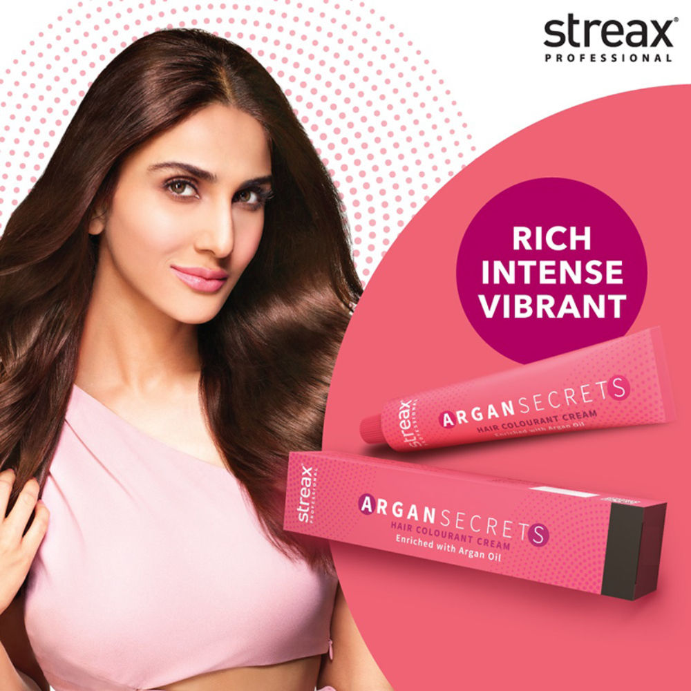 Streax Professional Argan Secrets Permanent Hair Colourant Cream - Brown 4, 90g Buy at Indicrest Image 2