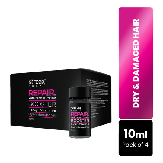 Streax Craft Repair Booster - (Pack of 4) For Dry and Damaged Hair I Repair With Keratin Protein, 40ml Buy at Indicrest