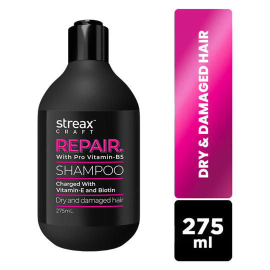 Streax Craft Repair Shampoo I For Dry and Damaged Hair I Repair With Pro Vitamin B-5, 275ml Buy at Indicrest