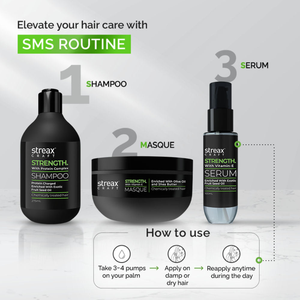 Streax Craft Strength Hair Serum I For Chemically Treated Hair I Strength With Vitamin-E, 100ml Buy at Indicrest Image 6
