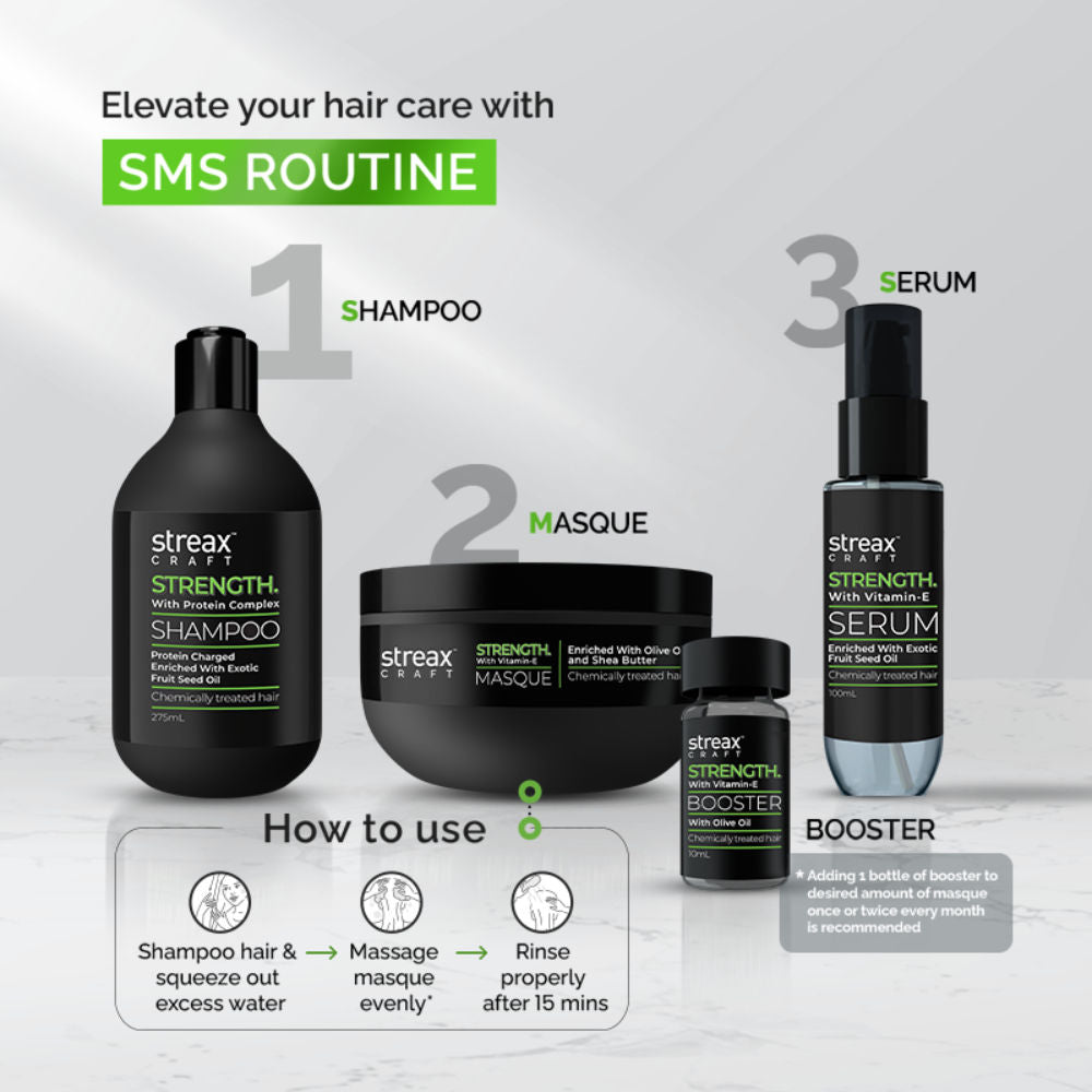 Streax Craft Strength Masque Hair Spa For Chemically Treated Hair I Strength With Vitamin-E, 200ml Buy at Indicrest Image 6