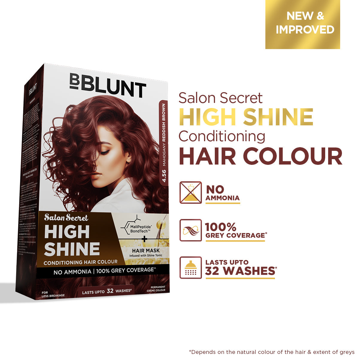 Bblunt High Shine Conditioning Hair Colour Pack of 3, Mahogany Reddish Brown Shade 4.56 Pack of 3 - Image 3 - Buy from Indicrest