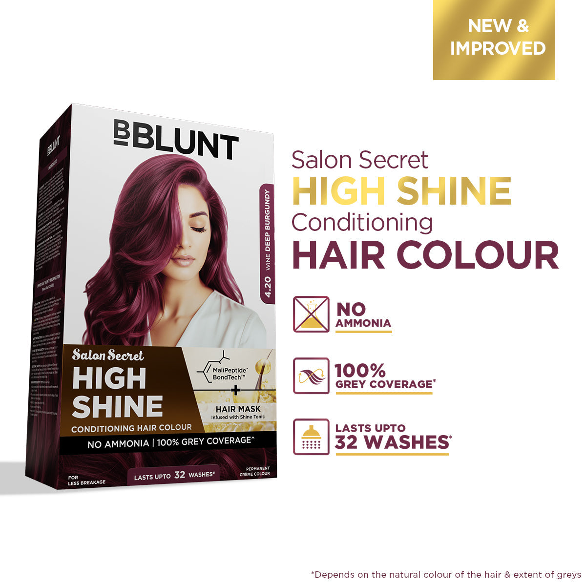 Bblunt High Shine Conditioning Hair Colour Pack of 2, Wine Deep Burgundy Shade 4.20 Pack of 2 - Image 2 - Buy from Indicrest