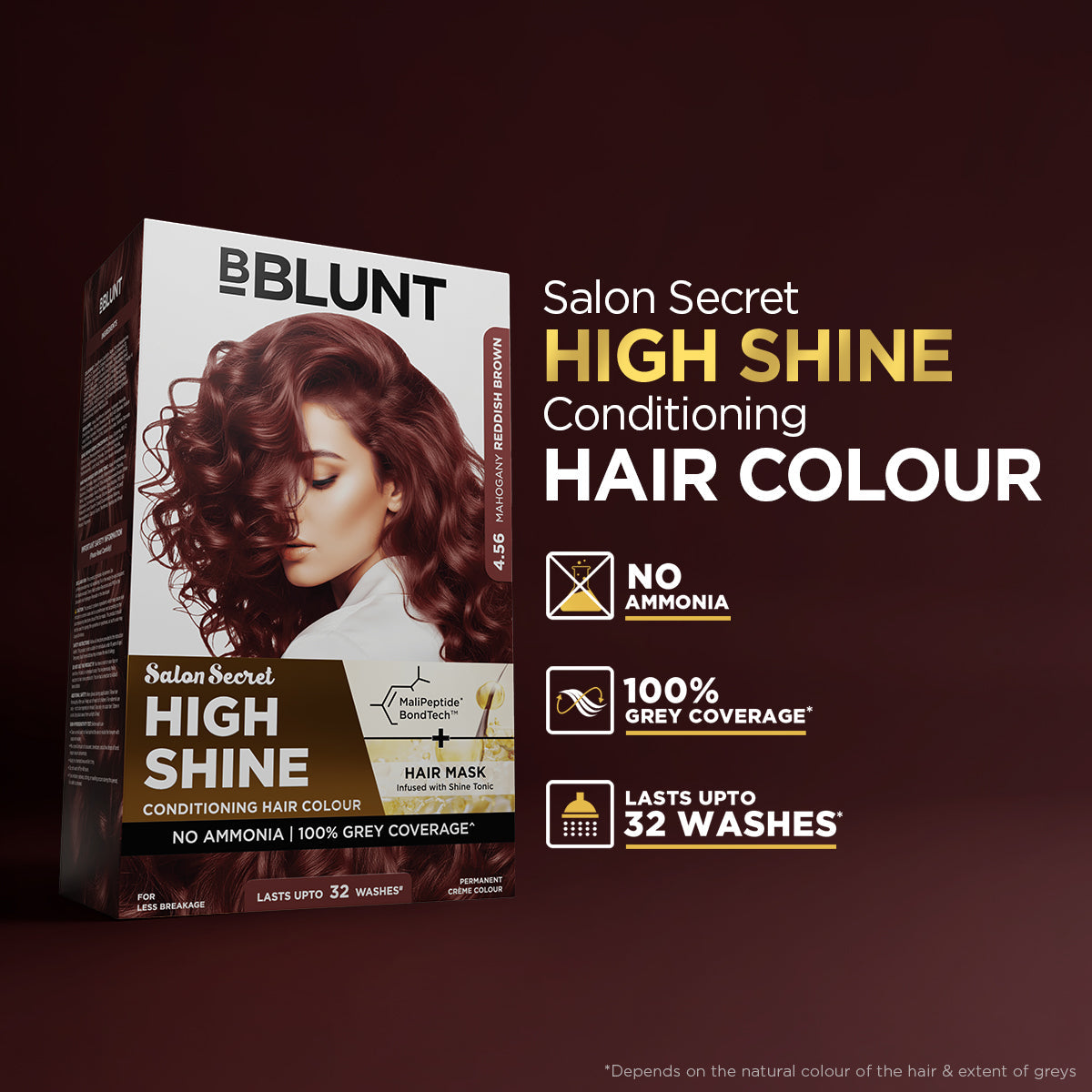 Bblunt High Shine Conditioning Hair Colour Pack of 2, Mahogany Reddish Brown Shade 4.56 Pack of 2 - Image 2 - Buy from Indicrest