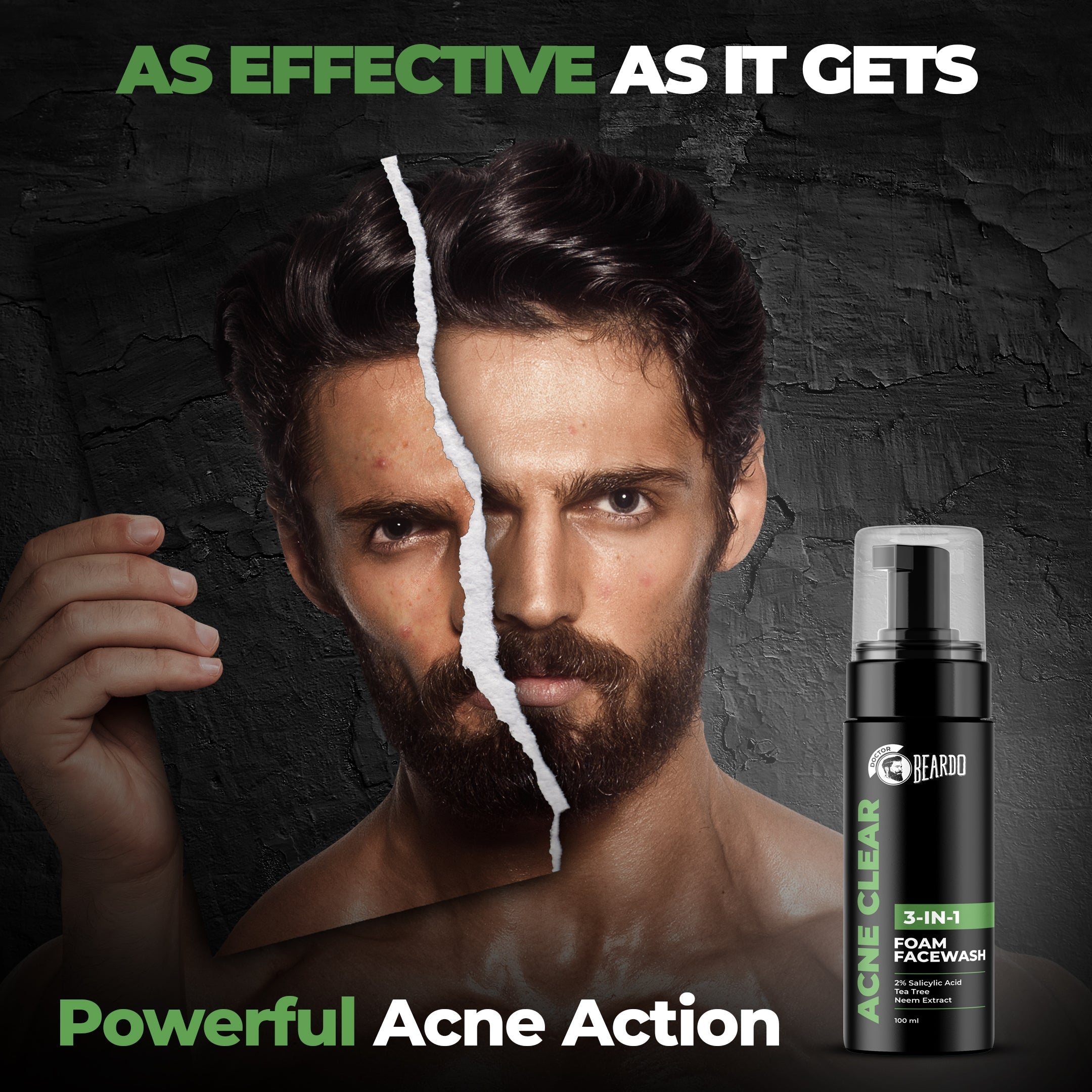 Beardo Acne Clear Foam Facewash, 100ml - Image 3 - Buy from Indicrest
