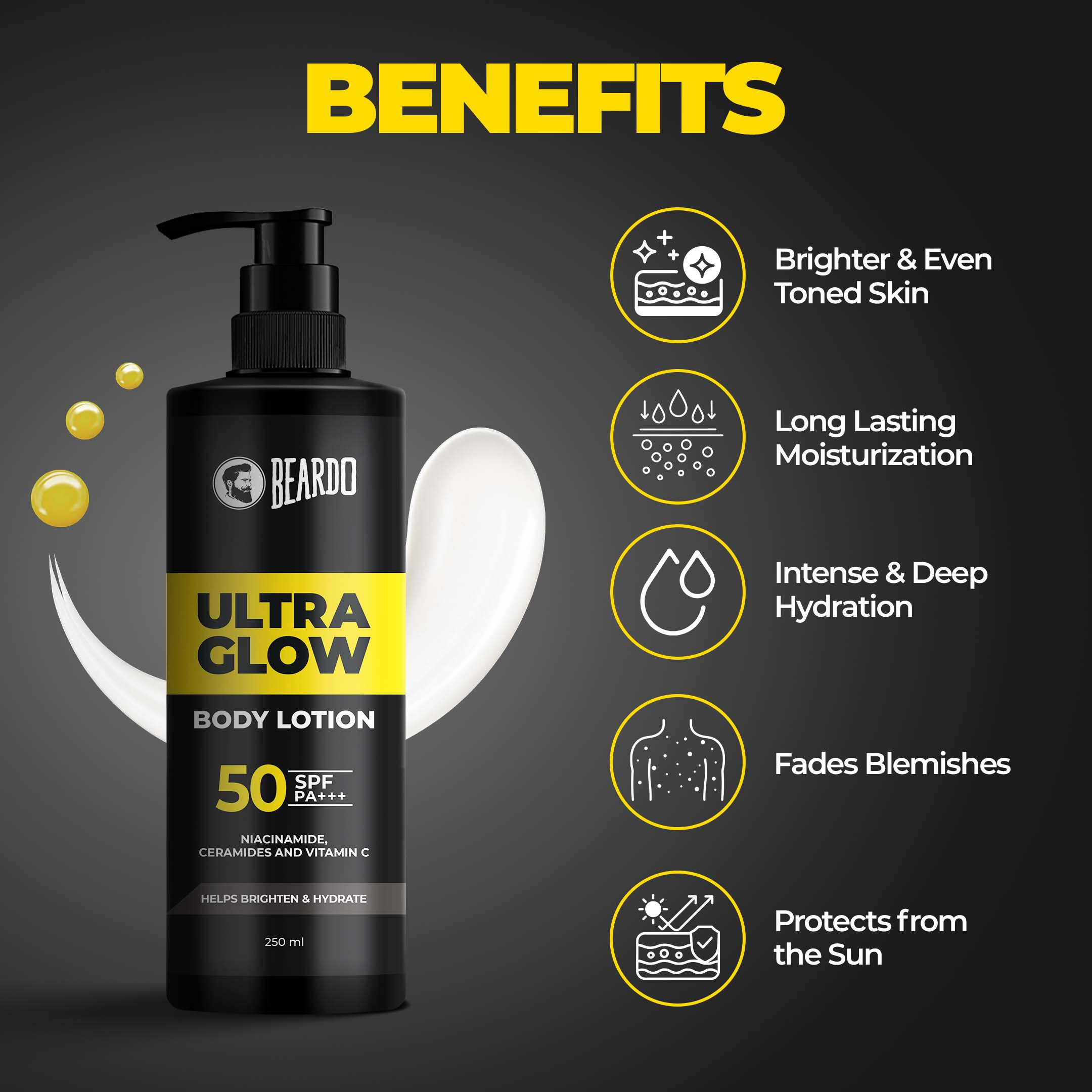 Beardo Ultraglow Body Lotion for Men, 250ml - Image 3 - Buy from Indicrest
