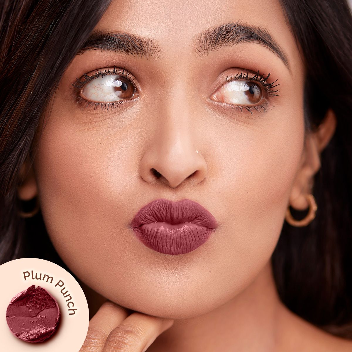 Mamaearth Moisture Matte Long Stay Lipstick, 2g | Plum Punch - Image 3 - Buy from Indicrest