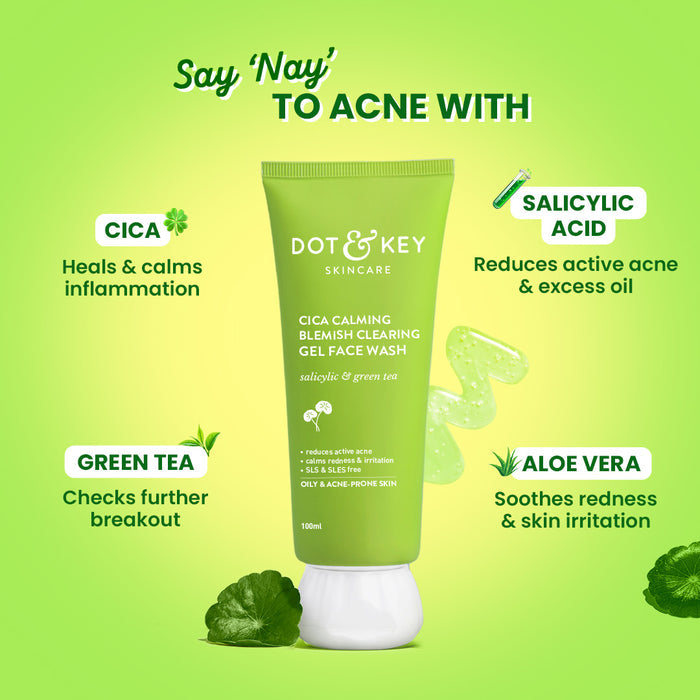 Dot & Key Cica + Salicylic Acid Face Wash for Oily Skin, 100ml