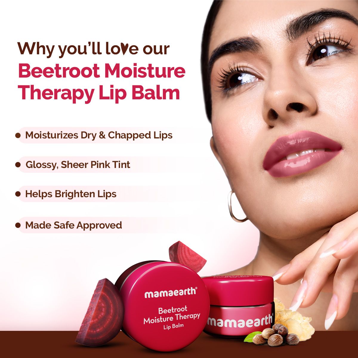 Mamaearth Beetroot Moisture Therapy Lip Balm with Beetroot & Hyaluronic Acid for Dry & Chapped Lips, 15g - Image 3 - Buy from Indicrest
