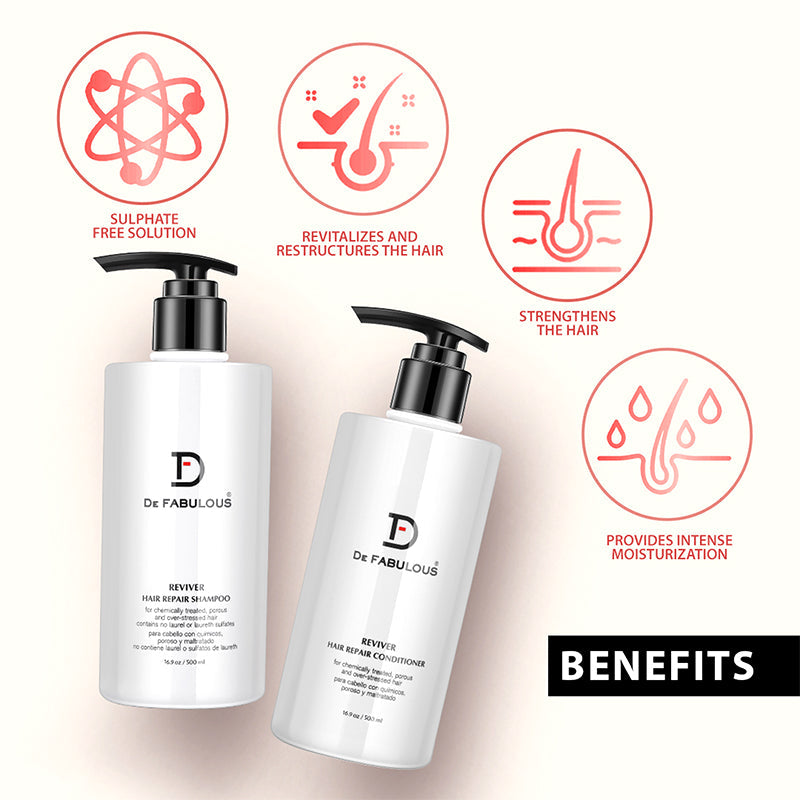 De Fabulous Reviver Shampoo 250ml and Conditioner 250ml and Acai Oil 59ml - Image 3 - Buy from Indicrest
