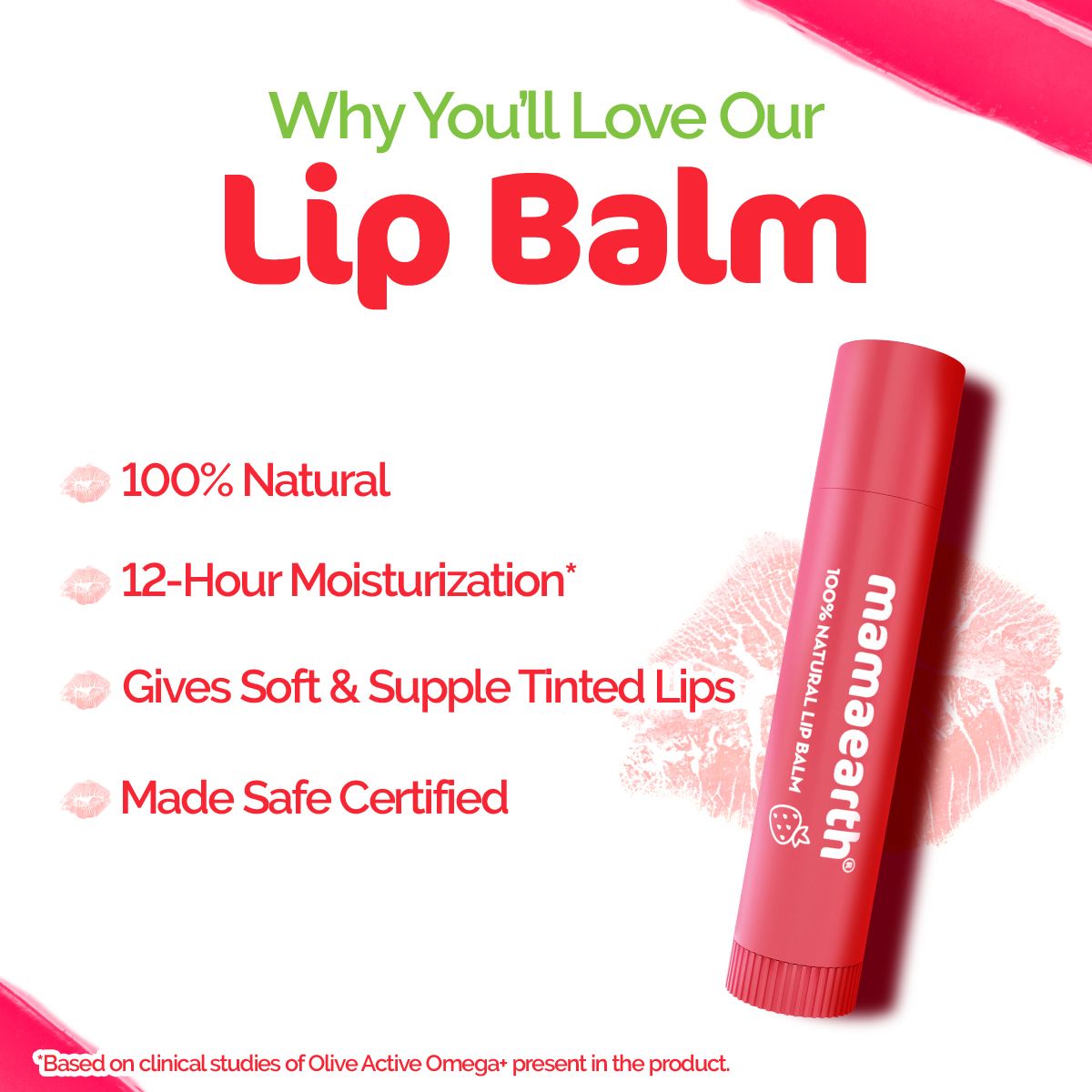 Mamaearth Nourishing Tinted 100% Natural Lip Balm with Vitamin E and Strawberry for Dry & Chapped Lips, 4g - Image 4 - Buy from Indicrest