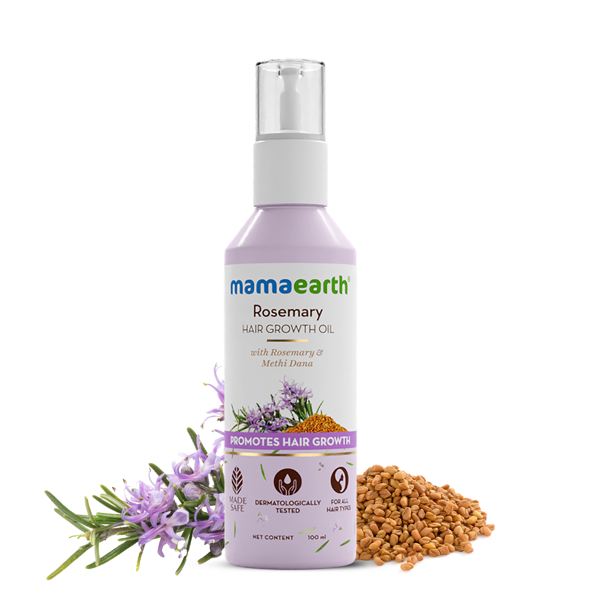 Mamaearth Rosemary Hair Growth Oil with Rosemary & Methi Dana for Promoting Hair Growth, 100ml - Buy from Indicrest