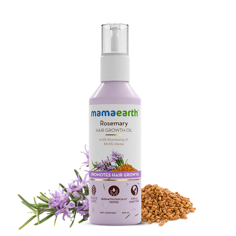 Mamaearth Rosemary Hair Growth Oil with Rosemary & Methi Dana for Promoting Hair Growth, 100ml - Buy from Indicrest