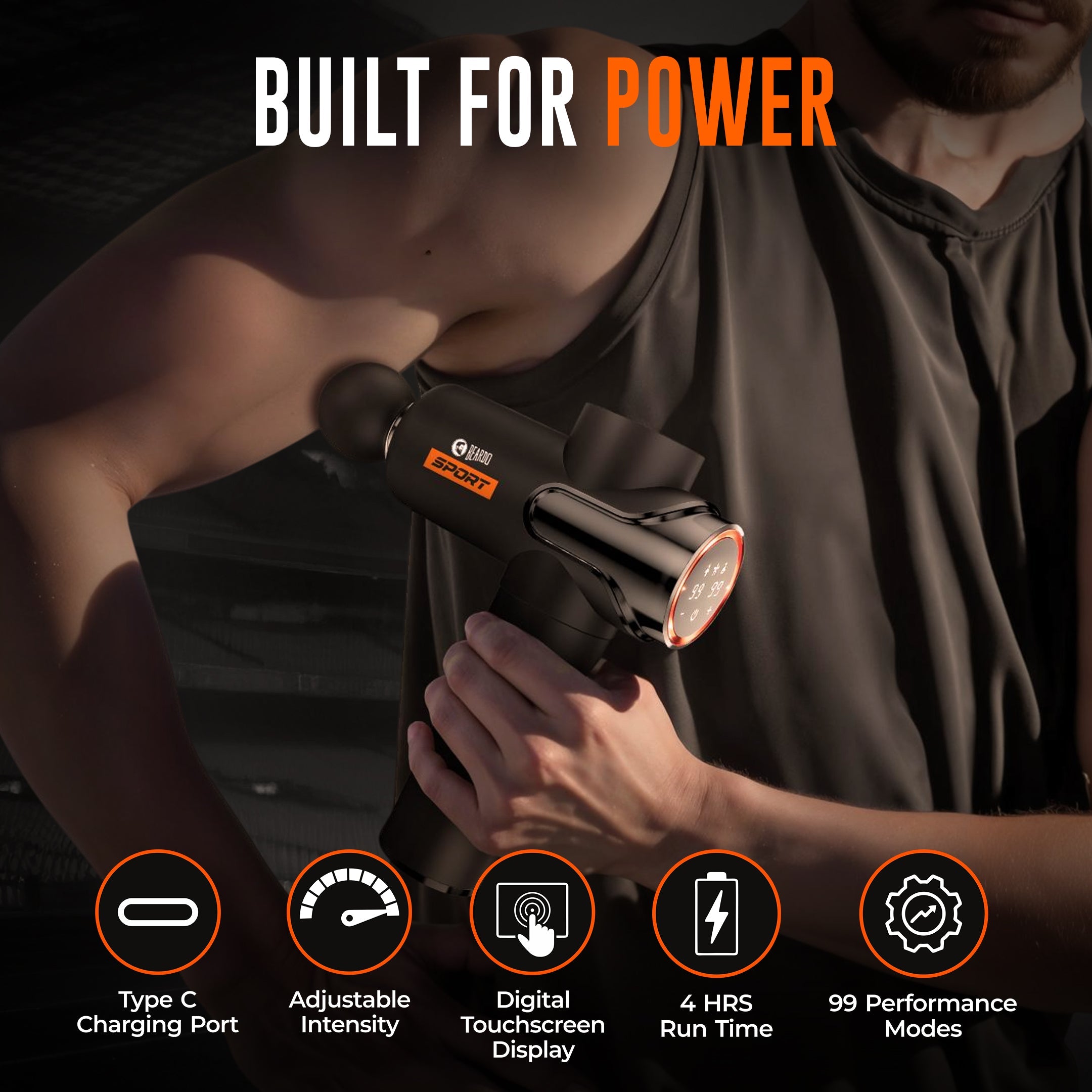 Beardo Sport Deep Tissue Massage Gun - Image 3 - Buy from Indicrest